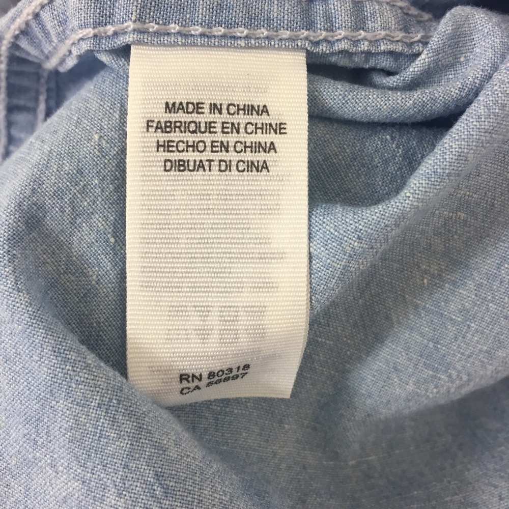 Lucky Brand Chambray Button Up Shirt L - Picture 6 of 8